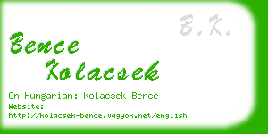 bence kolacsek business card